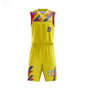 Ensemble de maillots de basket-ball pour hommes, uniformes en polyester respirant pour jeunes avec impression par sublimation personnalisée, option grande taille - Product Image 2