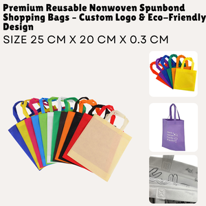 ถุงช้อปปิ้งผ้าสปันบอนด์แบบไม่ทอใช้ซ้ำได้โลโก้ที่กำหนดเองและการออกแบบที่เป็นมิตรต่อสิ่งแวดล้อม - Product Image 1
