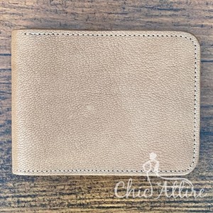 Suministro de fábrica, diseño personalizado, billetera plegable corta de cuero de grano completo, billetera de cuero de vaca, tarjetero de cuero genuino con ventana de identificación - Product Image 1