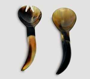 Cuchara de cuerno de búfalo/buey ecológica hecha a mano india de lujo, cubiertos naturales pulidos en estilo Animal para uso en cocina y café - Product Image 1