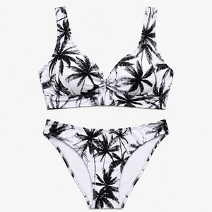 Women’s Floral Print <b>Bikini</b> Set Nylon Spandex Stretch Two Piece Swimwear Mid Rise Brief Casual Summer Beach Swimsuit - Product Image 1