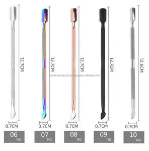 Empujador de Cutículas de Acero Inoxidable de Doble Cabeza con Logotipo Personalizado, Removedor de Piel Muerta, para Manicura y Pedicura, Reutilizable, Metálico - Product Image 6