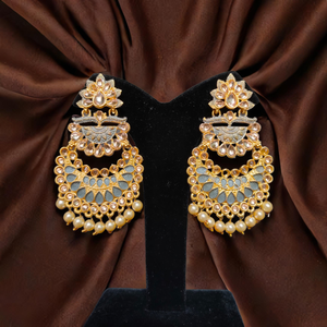 ชุดต่างหูแบบดั้งเดิม22CT ชุบทองแบบ Jhumka เครื่องประดับสำหรับผู้หญิงที่สวมใส่โดยผู้ส่งออก - Product Image 1