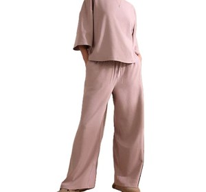 2025 nouveau Design broderie personnalisée et polaire couleur Pure lâche directement avec poches latérales pantalon de survêtement évasé pour femmes - Product Image 6