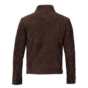 Customize <b>Men's</b> High Quality Goatskin Genuine Leather <b>Suede</b> Breathable Casual Winter Shirt <b>Jacket</b> with Customized Sizes - Product Image 2
