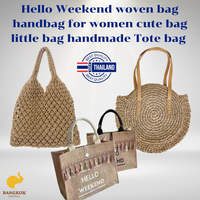 Vente en gros de sac pour femmes en jacinthe d'eau fait à la main en matériau naturel sac à provisions de haute qualité produit en Thaïlande