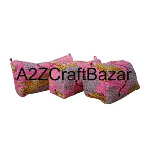 Ensemble de trousse de maquillage et de sac en tissu de coton multifonctionnel, léger, durable, écologique, avec fermeture éclair et pompon vintage - Product Image 6