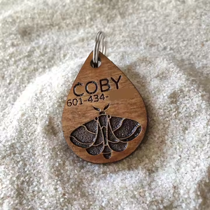 Custom Bone-Shaped Wooden <b>Pet</b> ID Tags: Personalized <b>Collar</b> Tags for <b>Pets</b> Vietnam Producer - Product Image 1