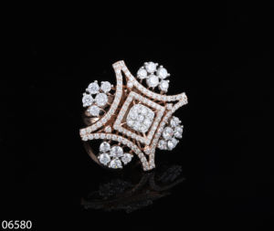 Bague de fiançailles en diamant rond de créateur cultivé en laboratoire pour femme unisexe Or rose pour certifié tendance D'VINS JEWELS LR047 Fêtes - Product Image 5