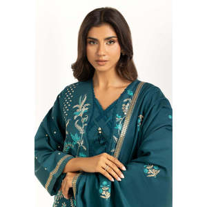 IUSTKSD-1234 Traje de Satén Pashmina Bordado de 3 Piezas - Product Image 5