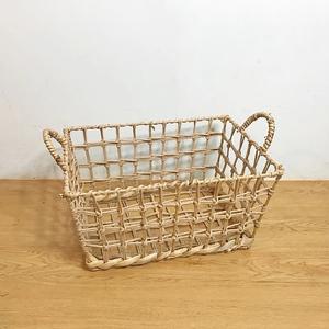 Wholesale Premium Quality Water Hyacinth Seagrass <b>Rattan</b> Large Foldable <b>Laundry</b> Hamper Clothing Storage <b>Basket</b> Multifunction - Product Image 2