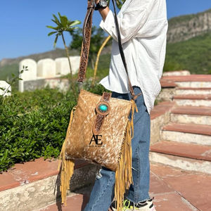 Nouveau main usiné véritable cuir de vachette frange sac à main élégant en cuir véritable mars Offre Spéciale bohème sac à bandoulière pour les femmes - Product Image 1