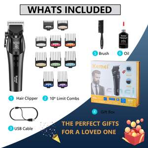Cortadora de Pelo Profesional Inalámbrica para Hombre, 5 Velocidades Ajustables, Pantalla LED, Cuchilla DLC, Regalos, Batería USB - Product Image 5