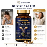 Capsules de complexe de magnésium 12 en 1, 12 types de magnésium actifs, absorption élevée, relaxation, sommeil, muscles, nerfs, OEM, étiquette privée