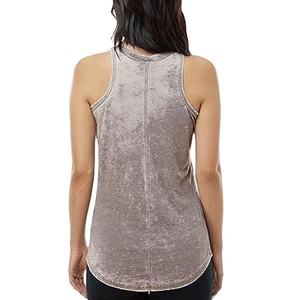 เสื้อกล้ามครอปผ้าฝ้ายฟอกสีสไตล์ลำลองสำหรับผู้หญิง คุณภาพสูง ระบายอากาศได้ดี เหมาะสำหรับออกกำลังกายในฤดูร้อน แบบไม่มีสาย - Product Image 2