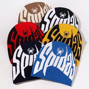 Bonnet en tricot marron avec motif graphique, broderie 3D, lettrage gothique audacieux, style Y2K, streetwear d'hiver, bonnet chaud et tendance, unisexe - Product Image 3