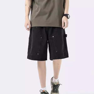 Denim Street Style Vintage Washed Solid Jean Shorts Casual Shorts Custom <b>Jorts</b> Men's Denim <b>Baggy</b> Oversized Denim Pants - Product Image 4