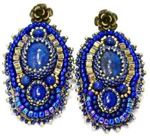 Pendientes de Tela Bordada y Cuentas, Pendientes Personalizados con Múltiples Cuentas, Joyería Festiva para Mujer al Mejor Precio - Product Image 1