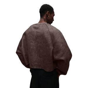 Sudadera Personalizada con Logotipo Frontal, Tejido Grueso de 600 g/m², Cuello Redondo Recortado, Manga Larga Raglán, Ecológica para Hombre - Product Image 2
