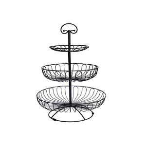 Panier à fruits en fer de haute qualité 2 niveaux pour la cuisine Design élégant support de panier à fruits 2 niveaux avec nickelé pour le rangement à domicile - Product Image 4