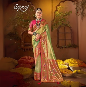 Saris Paithani authentiques, collection moderne de robes de mariée indiennes pour mariages, fêtes, grossistes, détaillants, revendeurs NEETA CREATION - Product Image 1