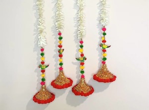 Jasmin perroquet pompon Gajra suspendu indien Art artisanat décoration murale pour mariage Festival fête toile de fond décoration - Product Image 2