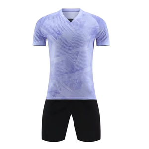 Maillot de football de sport à col en V 100% en polyester personnalisé combinaison d'entraînement de football à manches courtes pour garçons adultes équipement de sport d'été - Product Image 5