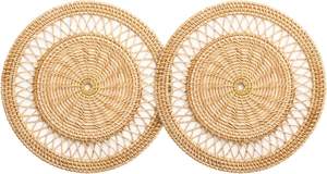 Meilleure vente de napperon décoratif en rotin fait à la main Design élégant pour la maison et la table de fête Matériau naturel fabriqué au Vietnam - Product Image 3