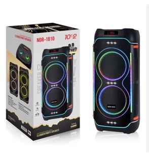 ORIGINAL NDR-1810 <b>Bluetooth</b> Party <b>Speaker</b> Clubber Style RGB <b>Lights</b> Dual Mics Remote Portable Wireless Audio for Outdoor Parties - Product Image 4
