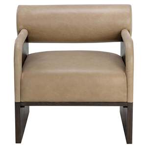 Sillones Individuales Modernos de Cuero de Grano Completo con Estructura de Madera Maciza Ergonómicos para Hoteles y Comedores - Product Image 2
