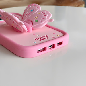 <span class=keywords><strong>Cover</strong></span> Kawaii 3D cartone animato farfalla per <span class=keywords><strong>iPhone</strong></span> 15 16 Pro Max morbido resistente in Silicone liquido custodia per donne ragazze custodia per telefono - Product Image 4