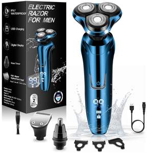 Afeitadora Eléctrica Recargable Inalámbrica para Hombre, Cuchillas Rotatorias Triples, Cabezal Flotante Impermeable, Repuesto Portátil para Viajes - Product Image 3