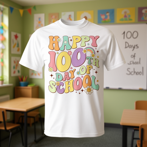 T-shirt Joyeux 100ème Jour d'École pour les Enseignants – Cadeau Promotionnel Original et Amusant pour les 100 Jours d'École - Product Image 3