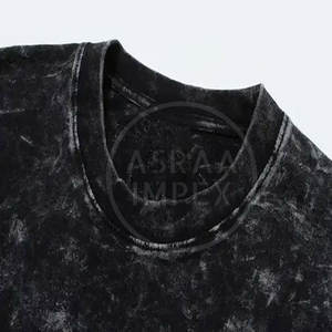 Mode urbaine T-shirt en coton délavé à l'acide pour hommes Vêtements tendance vintage personnalisés 100% Tissu tricoté - Product Image 5