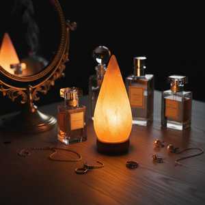 โคมไฟหินเกลือหิมาลัยรูปหยดน้ำ ทำด้วยมือจากหินเกลือสีชมพู ใช้เป็นไฟกลางคืนสำหรับห้องนอน สร้างบรรยากาศเพื่อสุขภาพและการบำบัด และตกแต่งบ้าน - Product Image 4