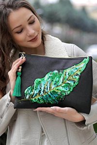 Bolso de mano bordado estilo bohemio único con decoración de perlas forro de diseño elegante al por mayor - Product Image 3