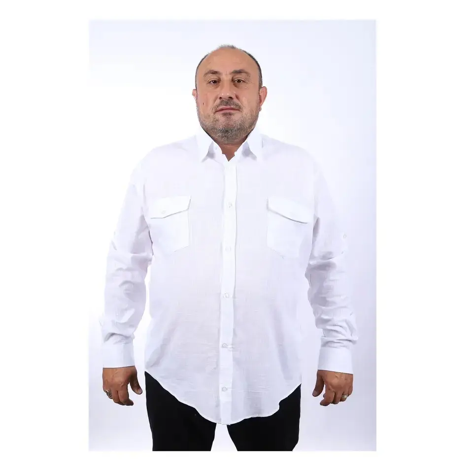 पुरुषों की शर्ट स्टाइलिश आकस्मिक कपास सफेद रंग उच्च गुणवत्ता प्रीमियम प्लस आकार पुरुषों के कपड़ों की पुरुषों की शर्ट
