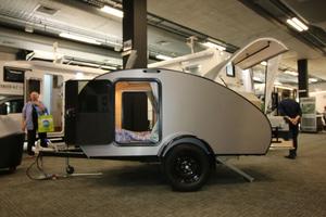 Modern Mini Aluminum Travel Trailer 2 Person Teardrop Caravan Lightweight Foldable <b>Slide</b> Out Kitchen Independent Suspension - Product Image 2