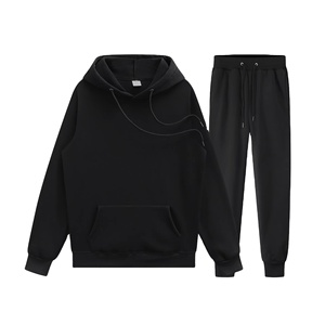 Vêtements de sport d'hiver personnalisés, survêtement en molleton uni pour homme, 100% coton, ensemble de sport - Product Image 4