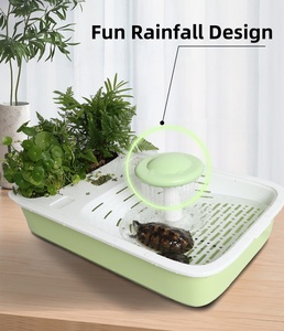 Réservoir de tortue avec plate-forme de pèlerinage Boîte d'élevage en plastique séparée anti-évasion Aquarium durable et sûr pour un usage domestique - Product Image 3