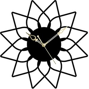 Hot Selling Iron <b>Clock</b> Wall <b>Art</b> Hotel Home Office Bedroom Handmade Decorative Geometric Floral Design Luxury Metal Wall - Product Image 2
