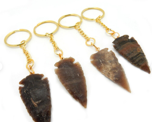 2025 naturel personnalisé porte-clés fournitures Agate flèche gravé porte-clés flèche porte-clés pour la guérison - Product Image 1