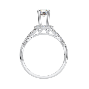 Anillo de piedra de Zirconia cúbica con corte brillante en forma de Halo infinito de oro blanco de 10K, joyería fina elegante para regalo de fiesta de mujer Vietnam - Product Image 4