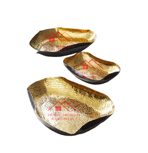 Bandeja de servicio de comida de metal de doble compartimento Bandeja de baño de tocador de hotel de lujo - Product Image 5