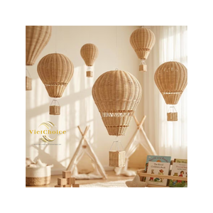 Decoración de Globo Aerostático de Ratán Hecho a Mano para Bodas y Decoración del Hogar - Product Image 3