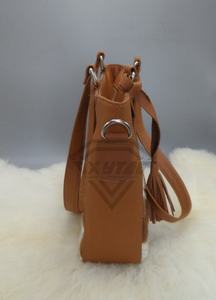 Femmes personnalisable Logo fermeture à glissière peau de vache en cuir véritable sac à main marron blanc étanche Portable toile doublure été - Product Image 3