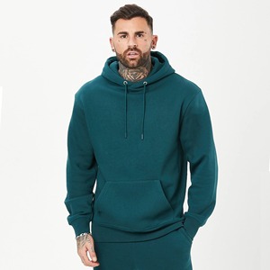 เสื้อฮู้ดกระดุมสำหรับผู้ชายทรงคร็อปแบบมีฮู้ดกระดุมหรูเนื้อผ้าฝ้ายถัก480 400ระดุมแน่นไร้ลวดลายน้ำหนักทำจากผ้าฝรั่งเศส - Product Image 2