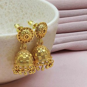 Wholesale Fashion 14K 18K 24K Micro Gold Filled Jhumka Earrings, Traditional Jhumka Earrings, <b>Brass</b> Gold Plated Jhumka Earrings. - Product Image 3