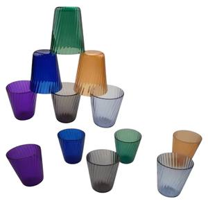 Tasse à eau colorée à rayures verticales PET Produit en plastique - Product Image 1