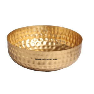 Bol à chocolat martelé en métal Forme ronde Designer Sweet Bowl Taille personnalisée Bol à chocolat de luxe - Product Image 1